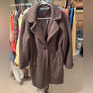 Brown Teddy Coat NWOT